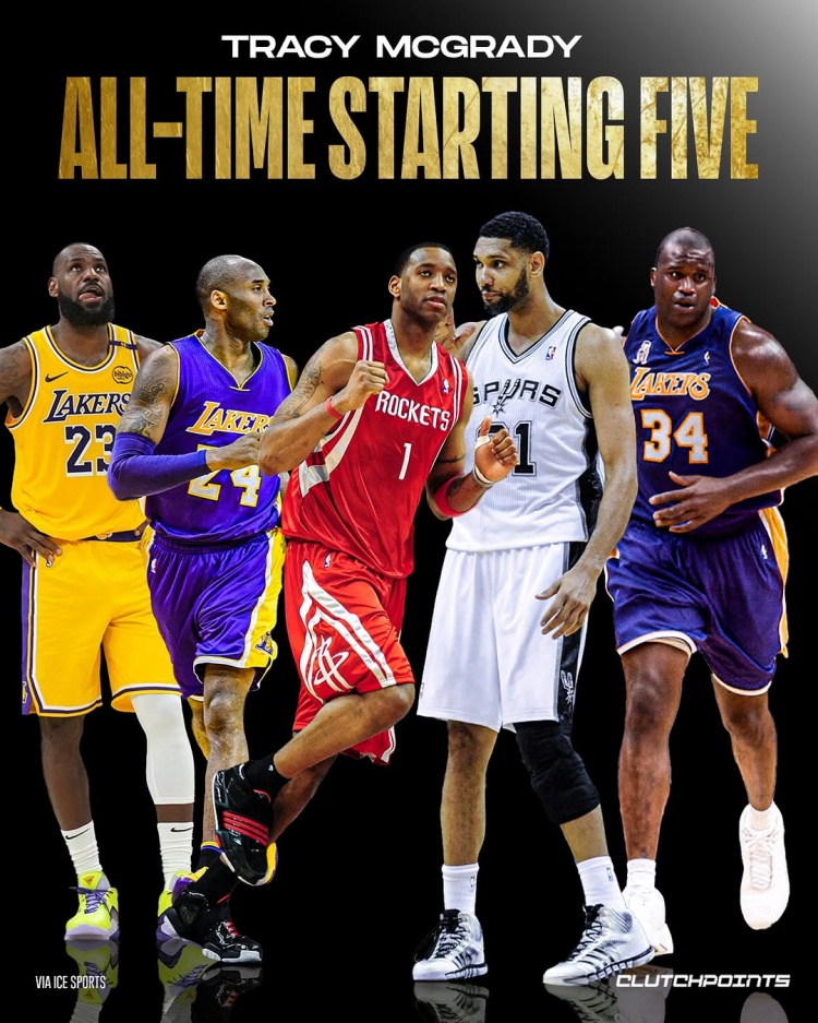 麥迪選歷史最強(qiáng)五人組：詹姆斯、科比、自己、鄧肯、奧尼爾